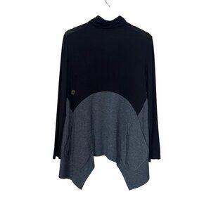 Alembika Dipped Hem Tunic Top Womens Size 8 Lagenlook Goth Art to Wear Shirt